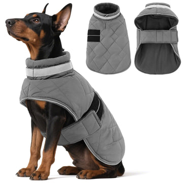 Winter Padded Dog Jacket – Windproof Water-Resistant 3-Layer Coat for Small to Large Pets