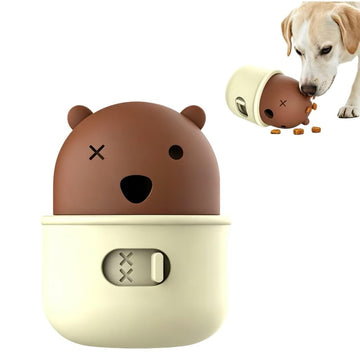 Bear-Shaped Silicone Treat Dispenser – 2-in-1 Slow Feeder and Frisbee for Dogs and Cats