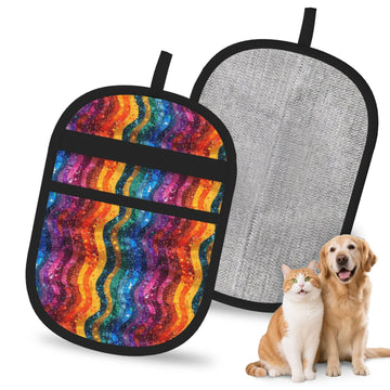 Reusable Pet Hair Removal Glove – Rainbow Sparkle Design