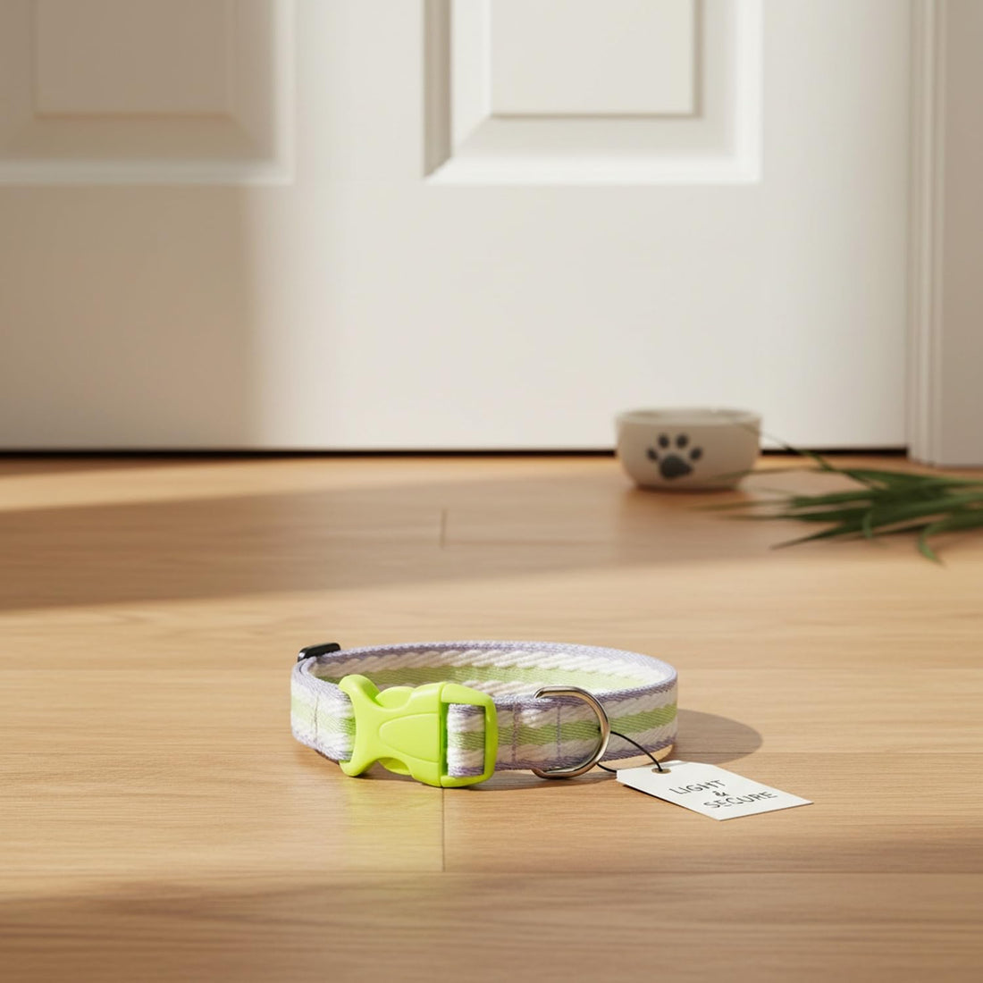 Lightweight Adjustable Nylon Pet Collar with ID Tag Ring for Dogs and Cats