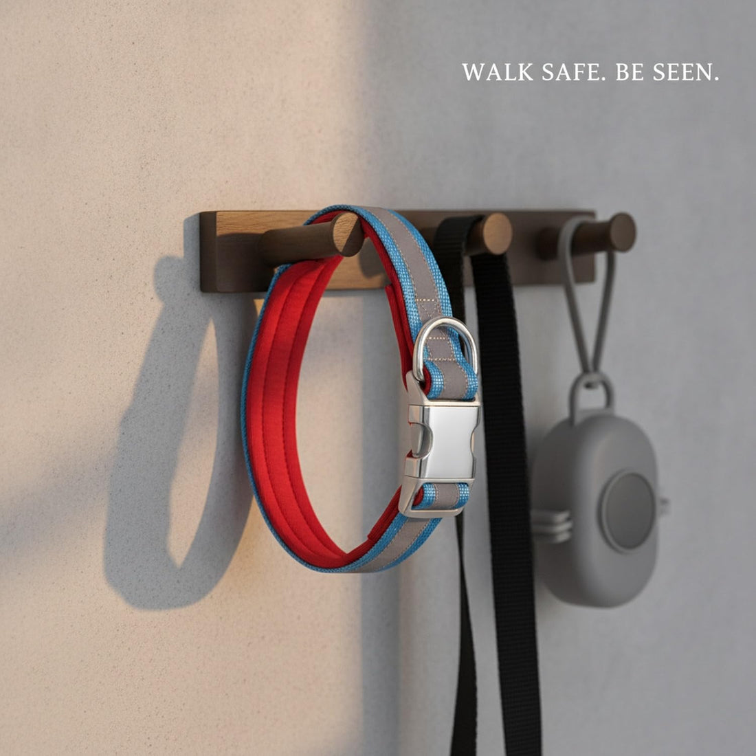 Easy-Fit Reflective Dog Collar with Metal Buckle – Adjustable Polyester for Low-Light Safety