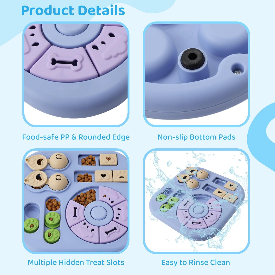 4-in-1 Interactive Puzzle Feeder – Slow Eating Treat Dispenser for Mental Stimulation