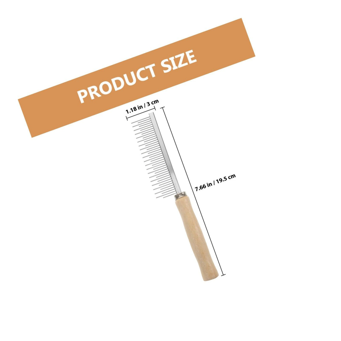 Wooden Handle Stainless Steel Pet Comb