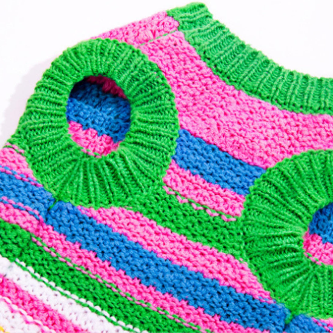 Knitted Striped Pet Tank Top Vest – Breathable Cotton-Blend Feel for Small Dogs and Cats