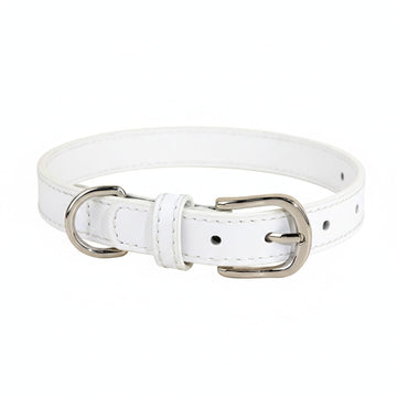 Genuine Leather Dog Collar with Microfiber Lining – Adjustable for Daily Walks